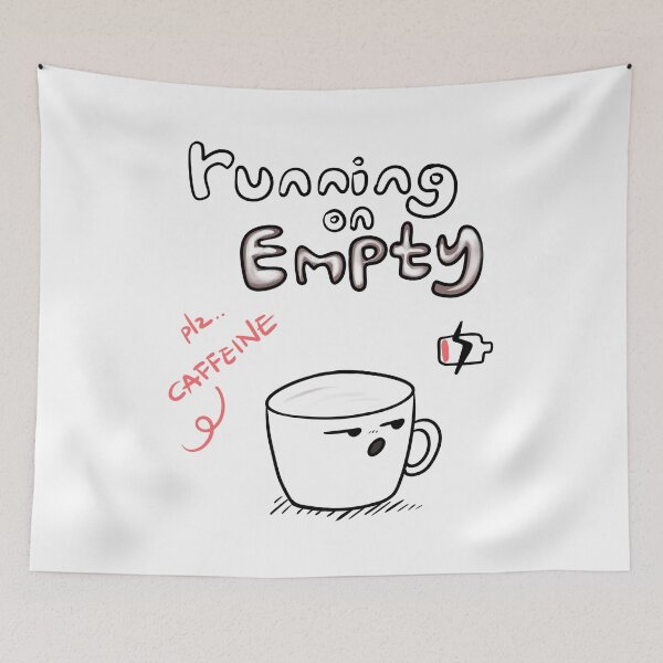 Item preview, Running on Empty – Hand-drawn Coffee Doodle designed and sold by mintmono-studio.