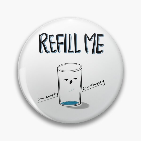 Item preview, Refill Me – Thirsty Glass Hand-drawn Doodle designed and sold by mintmono-studio.