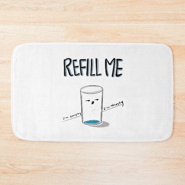 Item preview, Refill Me – Thirsty Glass Hand-drawn Doodle designed and sold by mintmono-studio.