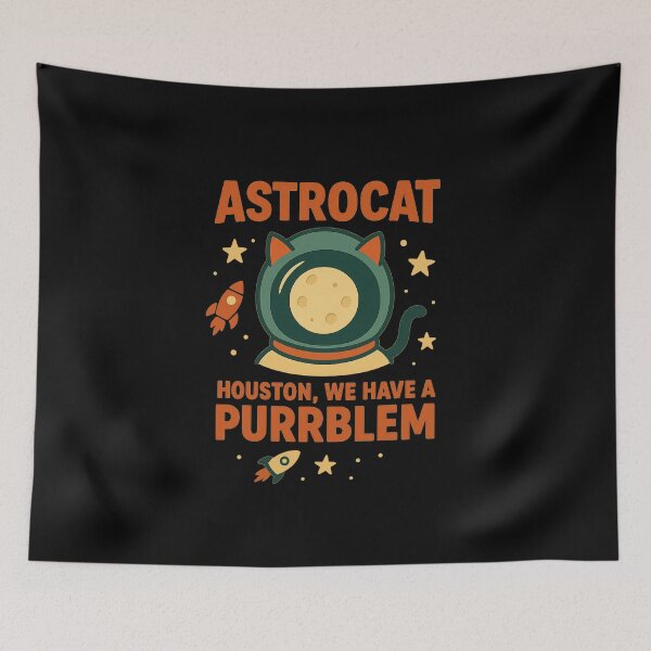 Item preview, Astrocat Space Cat Moon Helmet – Funny Houston We Have a Purrblem T-Shirt designed and sold by AdelStore.