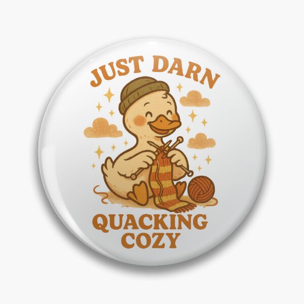 Item preview, Just Darn Quacking Cozy - Cute Knitting Duck Fall Pun Sticker designed and sold by inkoutninja.