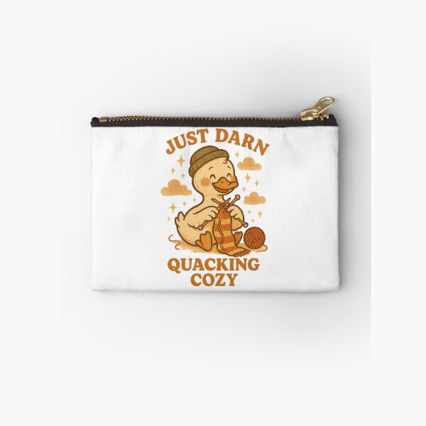 Item preview, Just Darn Quacking Cozy - Cute Knitting Duck Fall Pun Sticker designed and sold by inkoutninja.