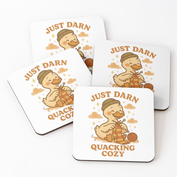 Item preview, Just Darn Quacking Cozy - Cute Knitting Duck Fall Pun Sticker designed and sold by inkoutninja.