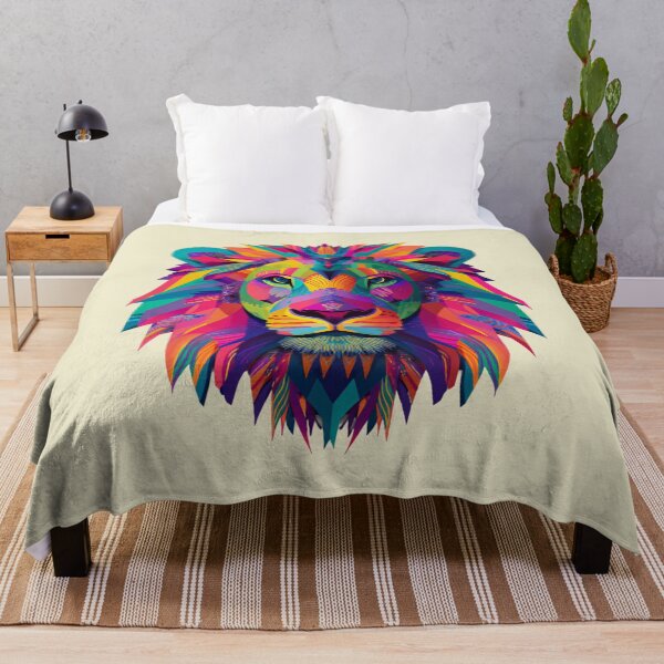 Item preview, Majestic Lion Head – Colorful Pop Art Psychedelic Design designed and sold by Meiersbeste.