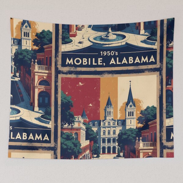 Item preview, Mobile Alabama 1950s USA Vintage Travel Tourism  designed and sold by TravelersGems.