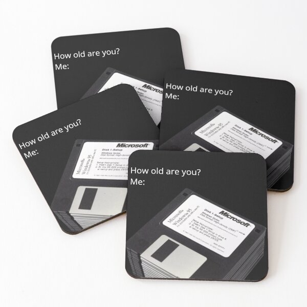 Item preview, How Old Are You? Installation Floppy Disks Retro Meme designed and sold by GEEK_out.