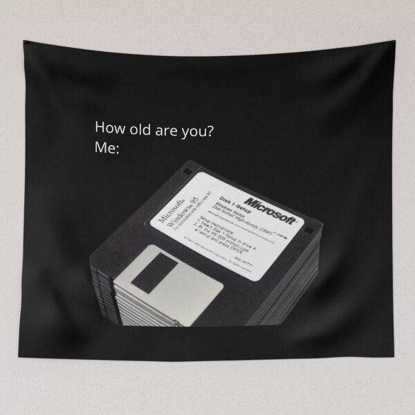 Item preview, How Old Are You? Installation Floppy Disks Retro Meme designed and sold by GEEK_out.