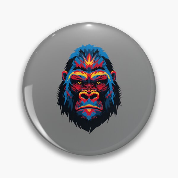 Item preview, Powerful Gorilla – Colorful Animal Portrait Illustration designed and sold by Meiersbeste.
