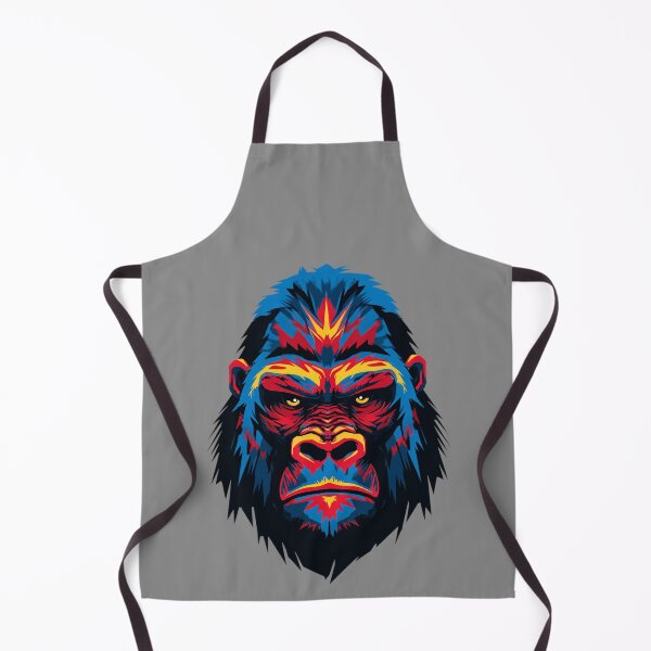Item preview, Powerful Gorilla – Colorful Animal Portrait Illustration designed and sold by Meiersbeste.