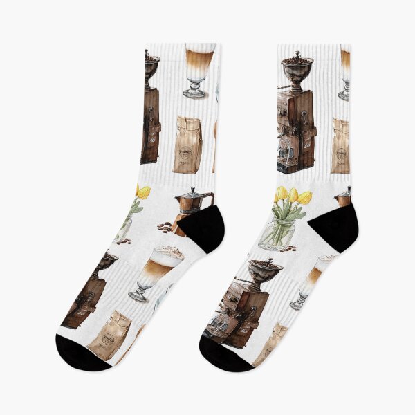 Item preview, Watercolor Coffee Lover Pattern Art designed and sold by Kybruno's Creations.