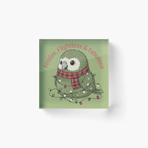 Item preview, Kākāpō Wrapped in Christmas Lights – Festive, Flightless & Fabulous designed and sold by MvuuStudio.