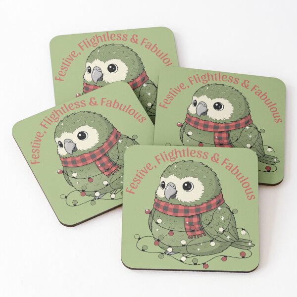Item preview, Kākāpō Wrapped in Christmas Lights – Festive, Flightless & Fabulous designed and sold by MvuuStudio.