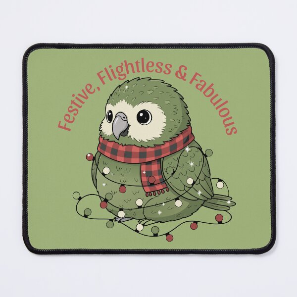 Item preview, Kākāpō Wrapped in Christmas Lights – Festive, Flightless & Fabulous designed and sold by MvuuStudio.