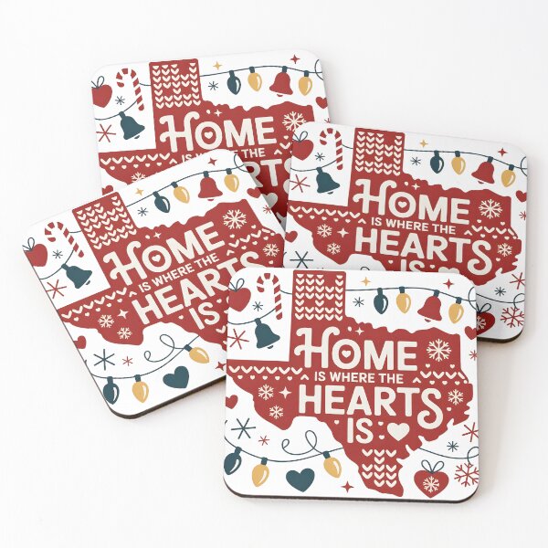 Item preview, Home Is Where The Heart Is Texas Christmas Holiday Map Festive State Pride 2025 designed and sold by AnnWeeks.