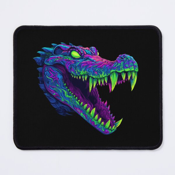 Item preview, Psychedelic Crocodile – Neon Skull Illustration designed and sold by Meiersbeste.