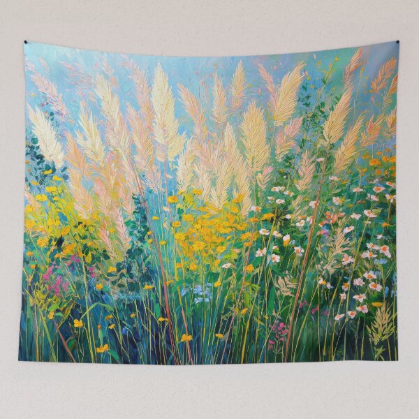Item preview, Pampas Grass and Wildflowers Meadow designed and sold by scicilysimonee.