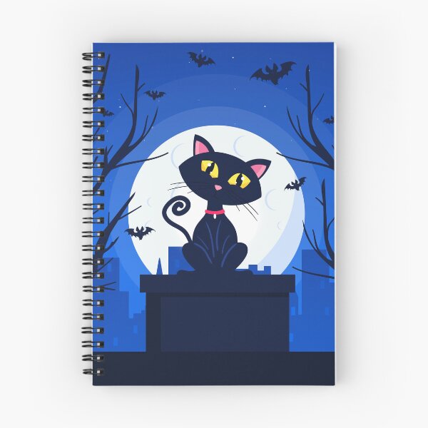 Item preview, Cute Black Cat Under the Full Moon | Halloween Night Art designed and sold by GSJGROUP.