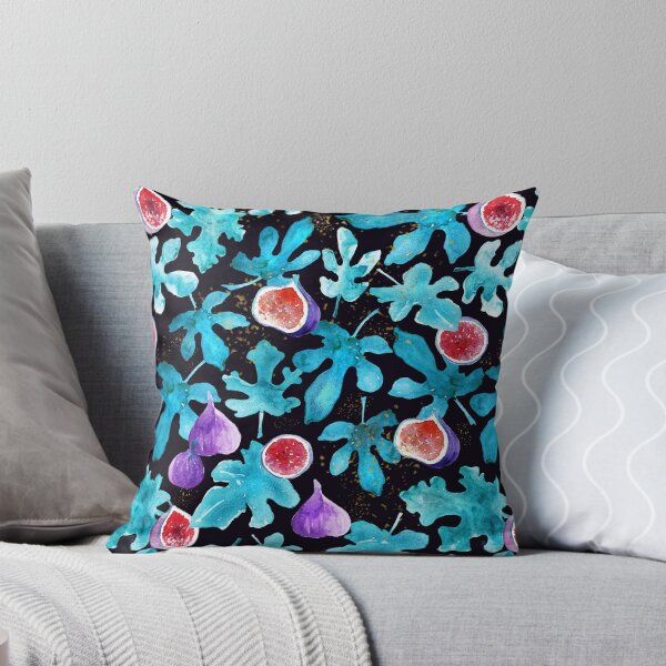 Item preview, Midnight Sweetness. Dark Botanical Watercolor Fig Fruit and Leaves designed and sold by tanjica.