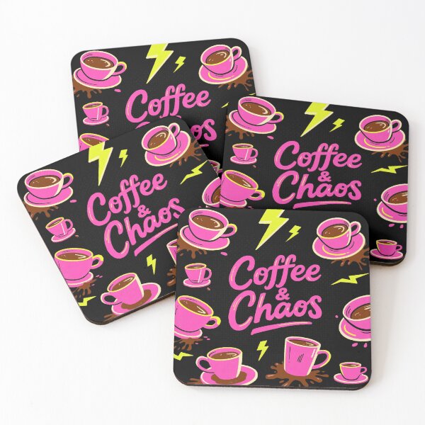 Item preview, Coffee & Chaos — Neon Pop Art designed and sold by YzHmDesign.