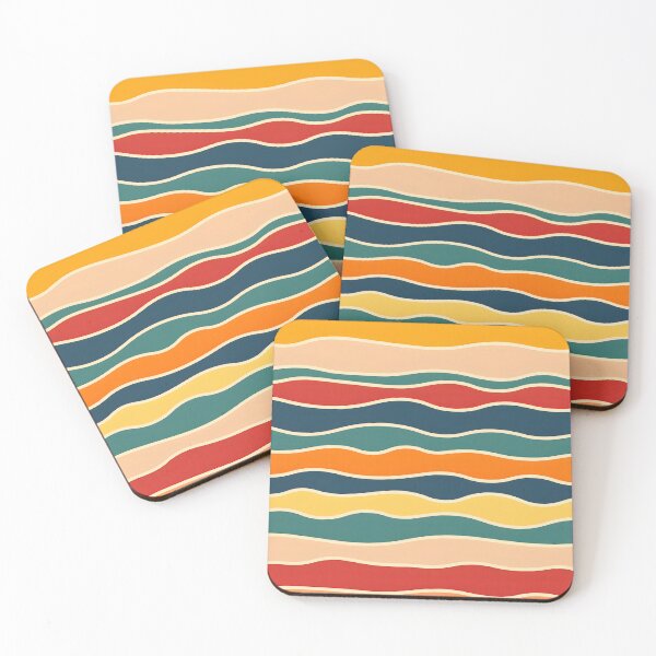 Item preview, Mid Century Modern Liquid Swirl, Cyan Brown #1 designed and sold by Prints and Lifestyle.