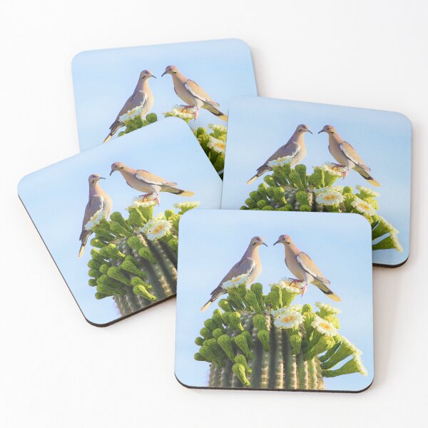 Item preview, Pretty Doves On A Flowering Saguaro  designed and sold by simonjayphotos.