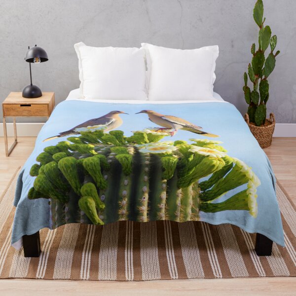 Item preview, Pretty Doves On A Flowering Saguaro designed and sold by simonjayphotos.