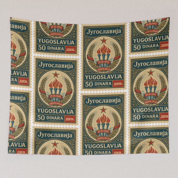 Item preview, Vintage Postage Stamp from Yugoslavia – Coat of Arms Design designed and sold by Travellerz.