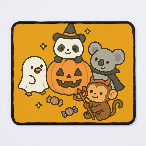 Item preview, Cute animals joyfully celebrating Halloween designed and sold by _Smiley_.