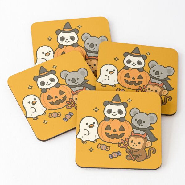 Item preview, Cute animals joyfully celebrating Halloween designed and sold by _Smiley_.