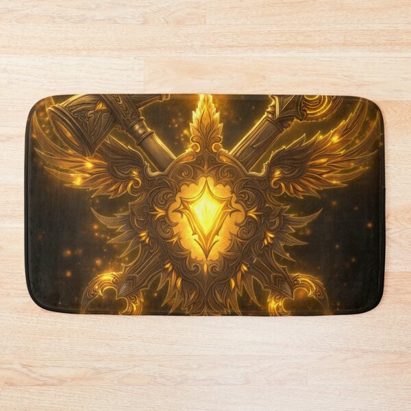 Item preview, Celestial Forge Crest: Divine Hammer & Ornate Scepter of the Golden Guild designed and sold by DoctorFirefly.