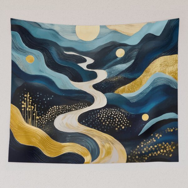 Item preview, Serene Night River Mountain Landscape designed and sold by Vicky Brago-Mitchell®.
