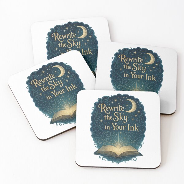 Item preview, Rewrite the Sky in Your Ink - Magical Book and Moon Quote Design for Writers and Dreamers designed and sold by inkoutninja.