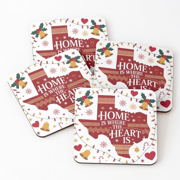 Item preview, Home Is Where The Heart Is Texas Christmas Holiday Map Festive State Pride 2025 designed and sold by AnnWeeks.