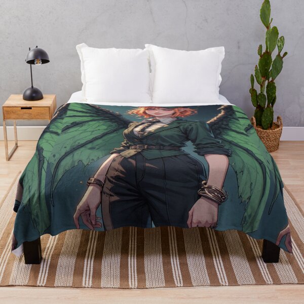 Item preview, Elegant anime girl with green wings designed and sold by ArtsJulian.