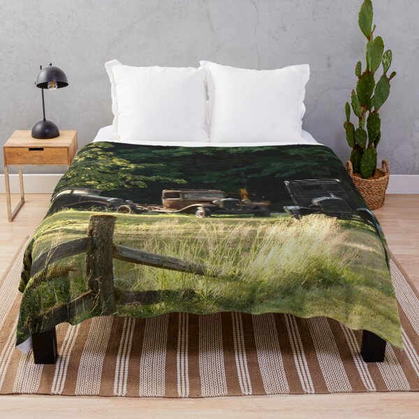 Item preview, Rustic Abandoned Cars in the Forest Vintage Nature Scene designed and sold by starcraft542.