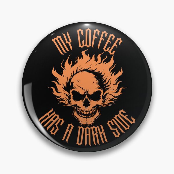 Item preview, My Coffee Has a Dark Side Gothic Flaming Skull Coffee Lover Design designed and sold by TheTrendsDesk.
