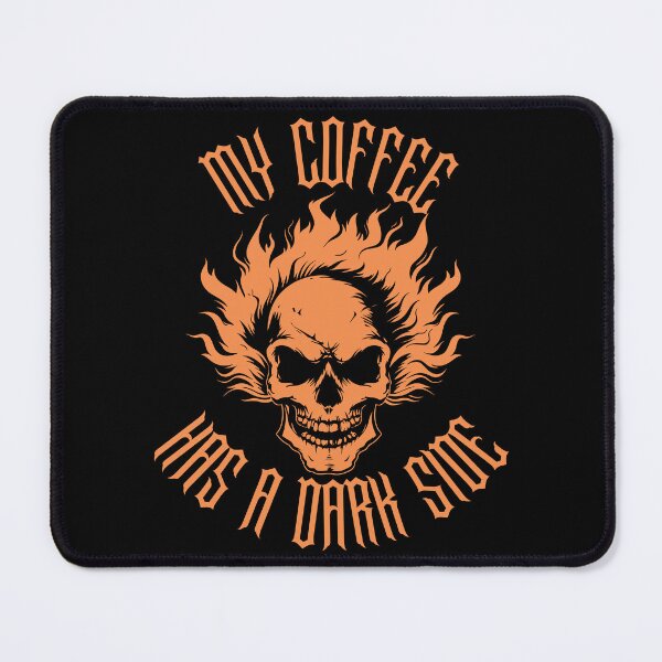 Item preview, My Coffee Has a Dark Side Gothic Flaming Skull Coffee Lover Design designed and sold by TheTrendsDesk.