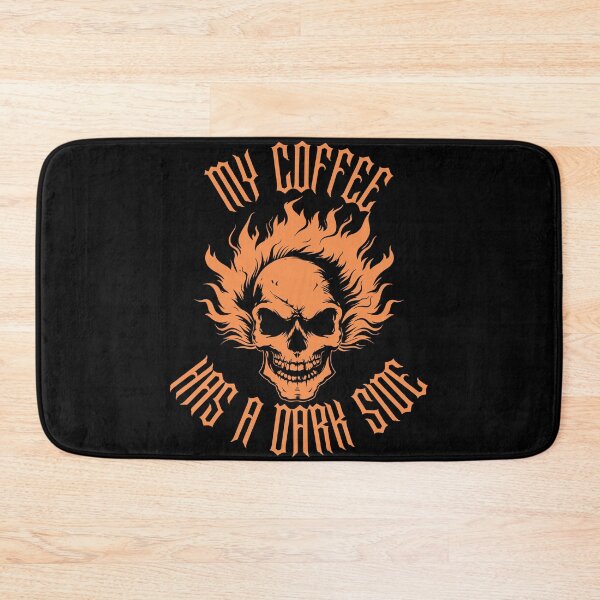 Item preview, My Coffee Has a Dark Side Gothic Flaming Skull Coffee Lover Design designed and sold by TheTrendsDesk.