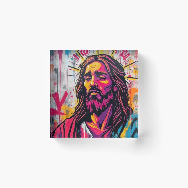 Item preview, Jesus Christ Street Art Print - Graffiti Style Christian Wall Art designed and sold by 610AsAboveSoBelow.