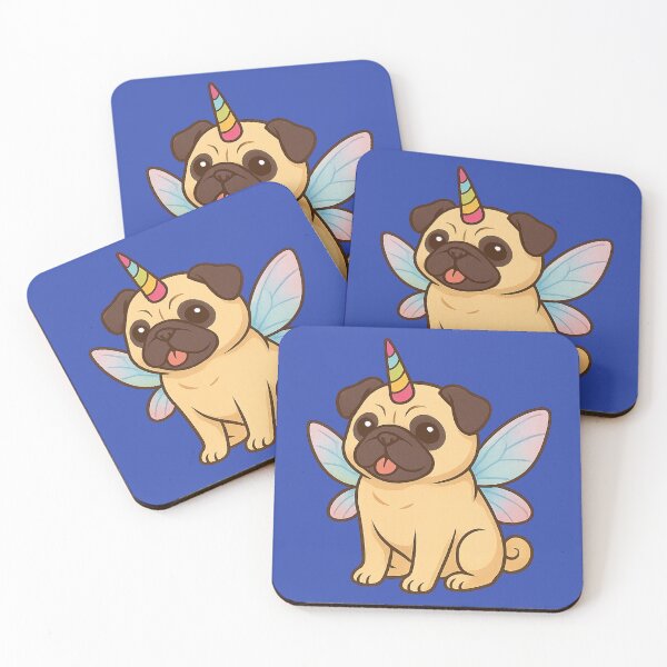 Item preview, Pugcorn – Rainbow Unicorn Pug with Fairy Wings designed and sold by Printessive Designs.