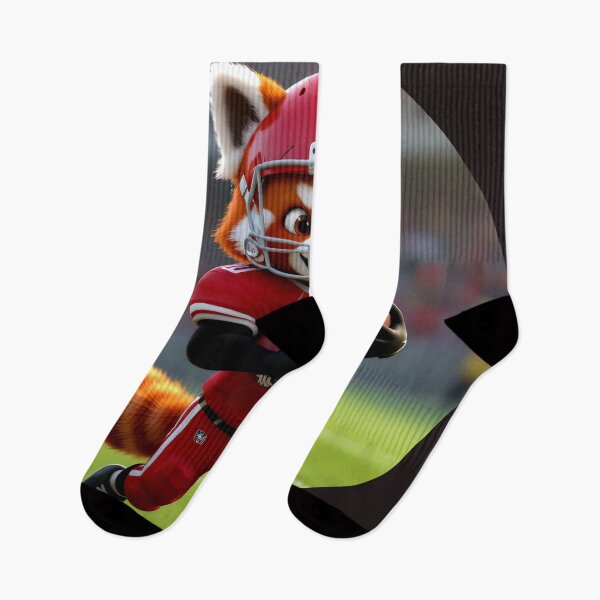 Item preview, red panda football player colorful cartoon sport design designed and sold by SmashingDeals.