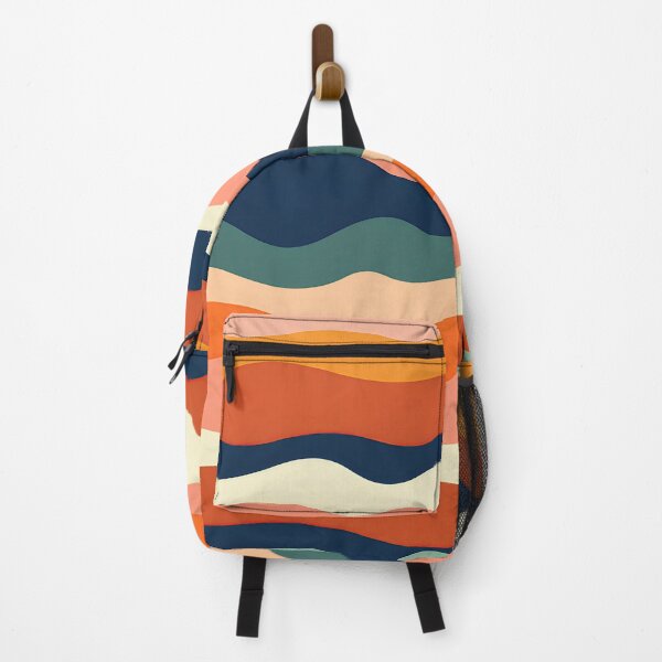 Item preview, Mid Century Modern Liquid Swirl, Peach, Cyan #2 designed and sold by Prints and Lifestyle.