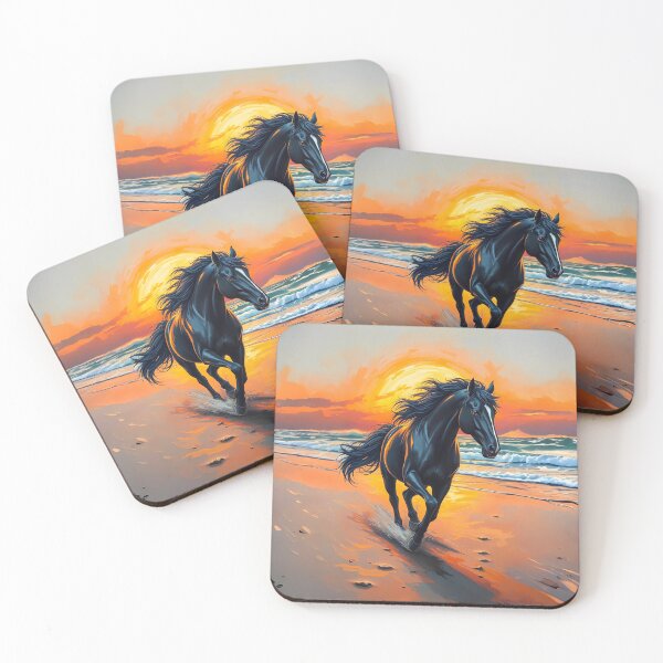 Item preview, Black Horse at Sunset: An Energetic Coast Run designed and sold by SolaoLab.