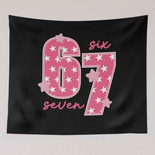 Item preview, 67 Six Seven Pink Stars Birthday Graphic designed and sold by Janetaq65.