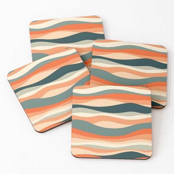 Item preview, Mid Century Modern Liquid Swirl, Peach, Cyan #1 designed and sold by Prints and Lifestyle.