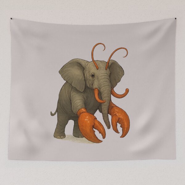 Item preview, Lobsterphant – Elephant with Lobster Claws and Antennae designed and sold by Printessive Designs.