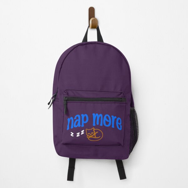 Item preview, Nap More – Cozy Sleeping Cat Design with Blue Text and ZZZs designed and sold by donwillisjrart.