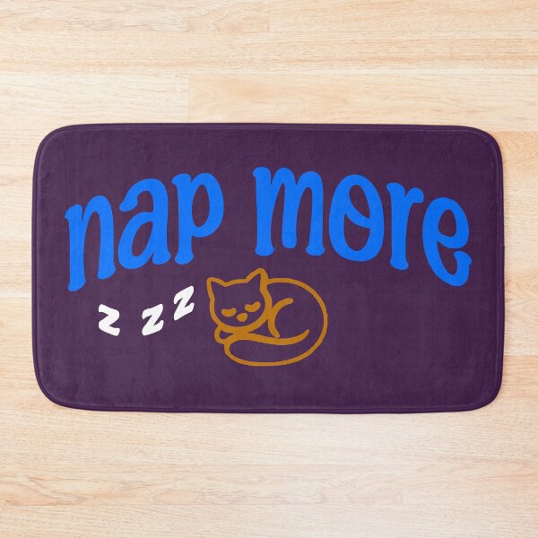 Item preview, Nap More – Cozy Sleeping Cat Design with Blue Text and ZZZs    designed and sold by donwillisjrart.