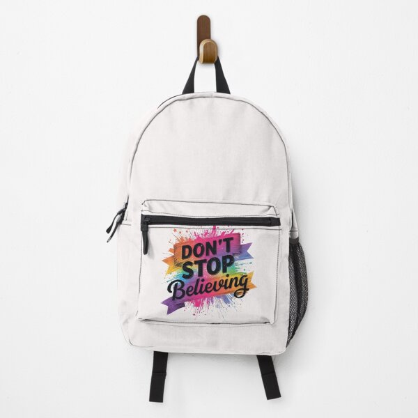 Item preview, Don’t Stop Believing Rainbow Motivational Quote T-Shirt designed and sold by FestivityFinds.