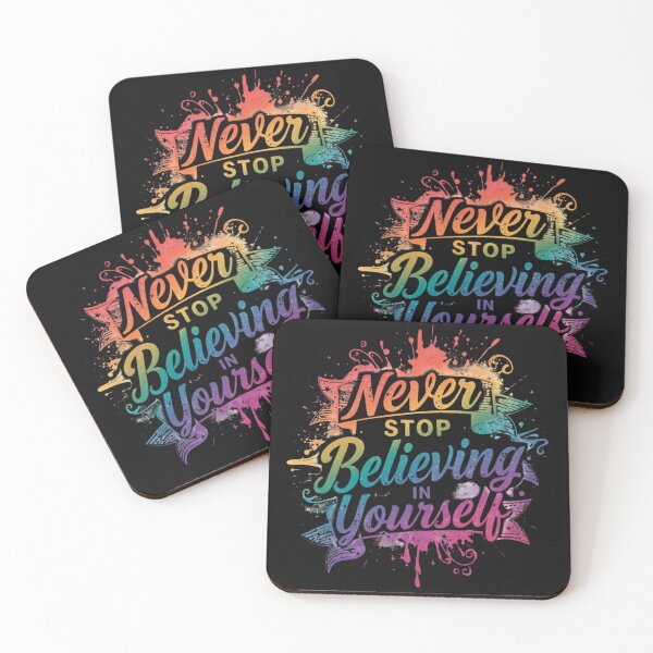 Item preview, Never Stop Believing in Yourself Rainbow Inspirational Quote T-Shirt designed and sold by FestivityFinds.